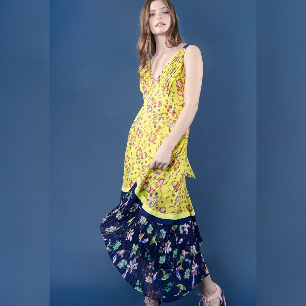 Tanya Taylor Everly Dress in Lemon Garden Print